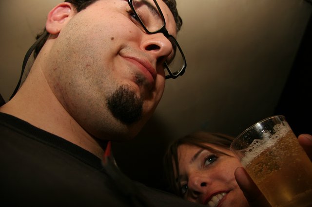 Close-Up Selfie With Beer at Late Night Party
