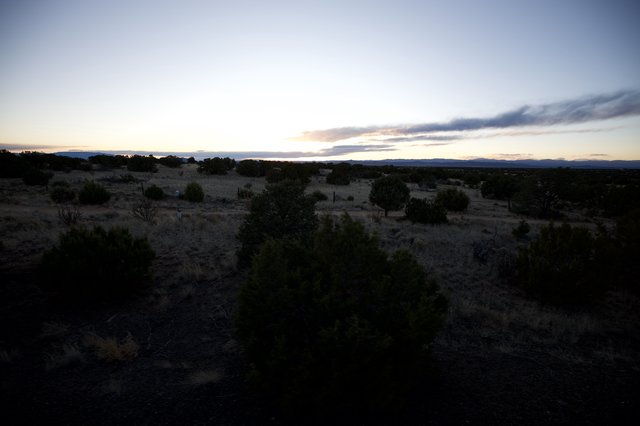 Desert Twilight Over New Mexico Landscape