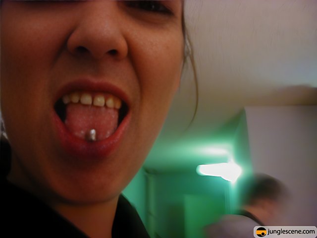 Pierced Tongue and Glowing Smile