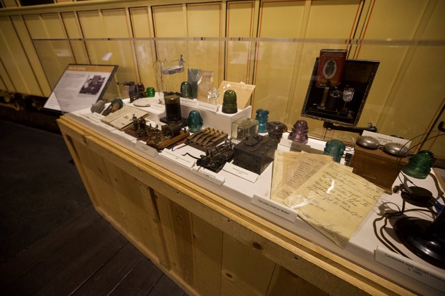 Vintage Telegraph and Communication Equipment Museum Display
