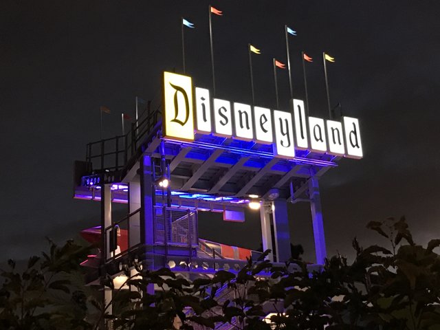 The Illuminated Disneyland Hotel Sign