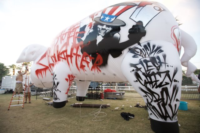 Inflatable Pig Art at Coachella