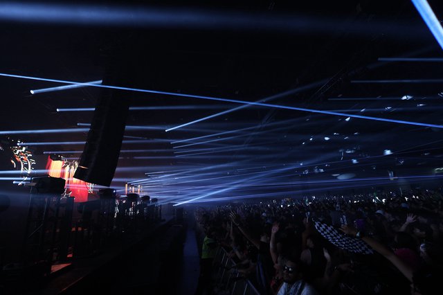 Laser Light Storm Over Wobbleland Festival Crowd