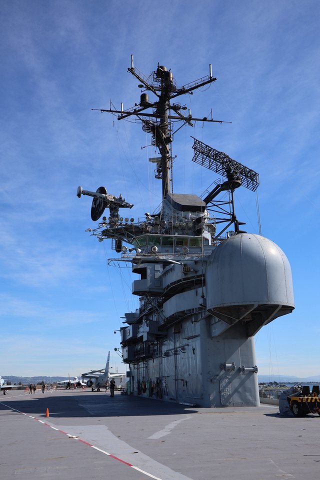 Aircraft Carrier Island Superstructure with Radar and Communication Arrays