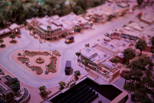 Urban Symphony: Miniature Town and Train Model