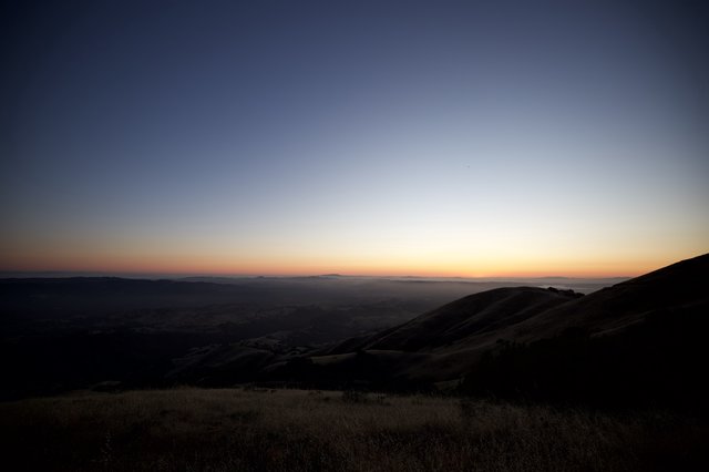 Golden Hour Fades Over California's Rolling Hills