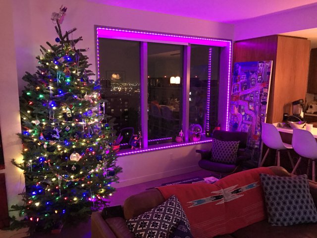 Purple Glowing Christmas Tree