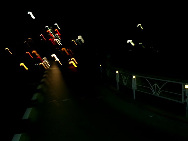 Blurry Night Traffic Lights on Tokyo Bridge
