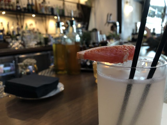 Grapefruit Cocktail at the Bar