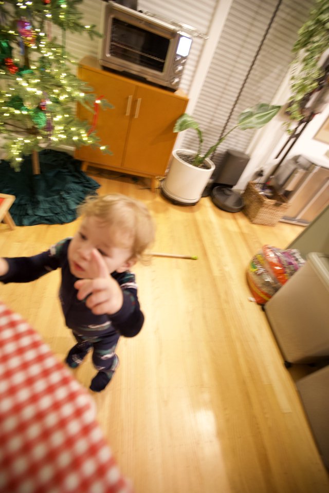 Toddler's Early Christmas Morning at Home