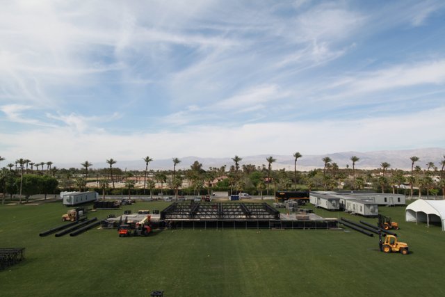 The Tractor and the Stage on the Coachella Field
