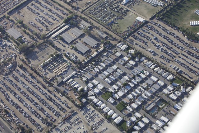 Aerial View of Coachella Parking Lot