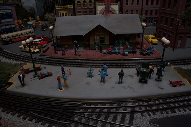 Train Station Terminal Diorama with Figurines