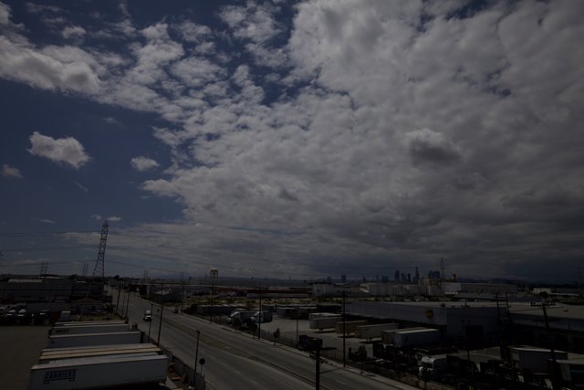 Cloudy Skies Over Industrial Zone