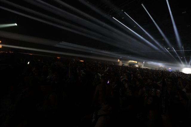 Massive Light Beams Sweep Over Wobbleland Festival Crowd