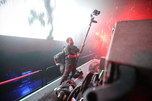 Gimbal Operator Captures Stage Action at Wobbleland Festival