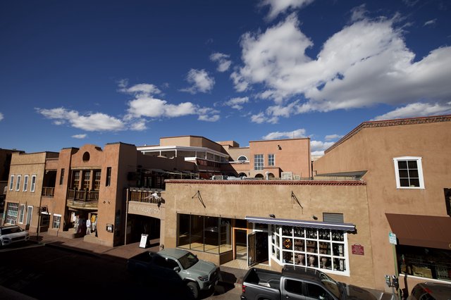 Adobe Architecture Along Santa Fe Plaza Street
