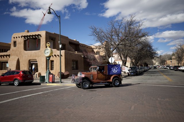 Vintage Truck on Adobe Plaza in Santa Fe