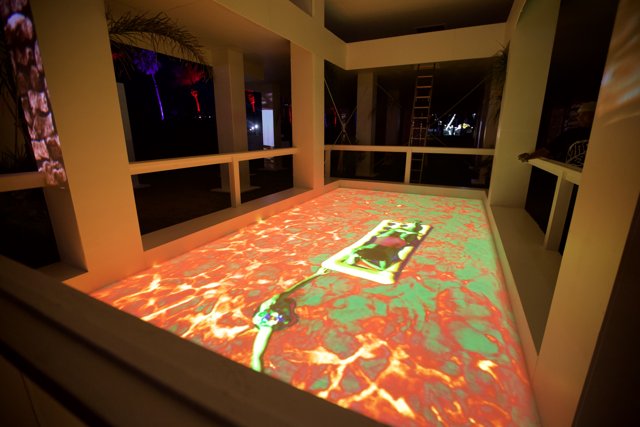 Illuminated Pool with a Game of Pool