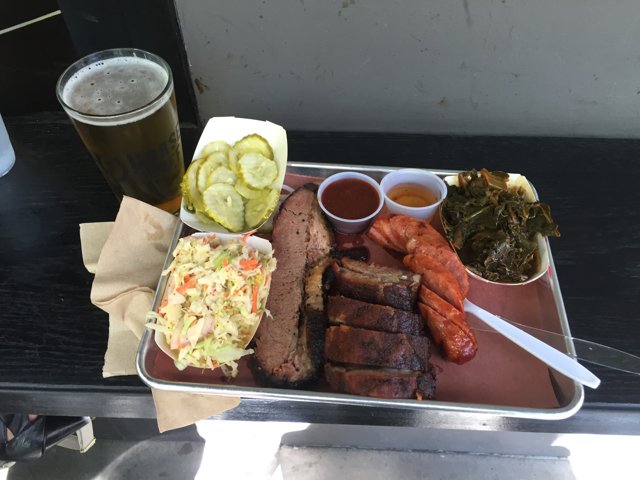BBQ Feast with a Cold Beer