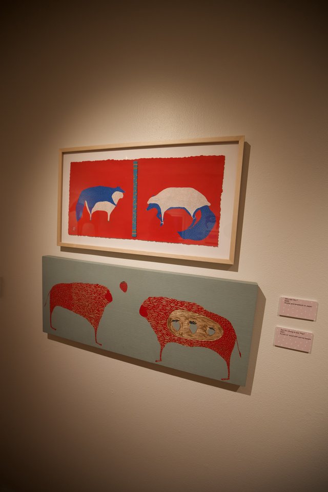 Contemporary Indigenous Art Display in Gallery Setting