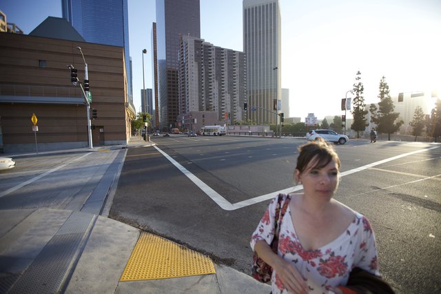 Urban Stroll at Golden Hour Downtown Los Angeles