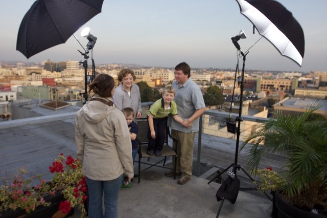 Rooftop Family Portrait Session at Dusk