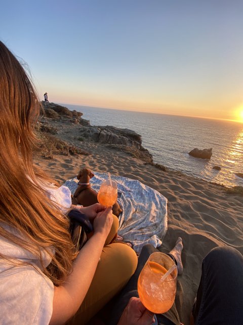 Beach Sunset Drinks with Friends
