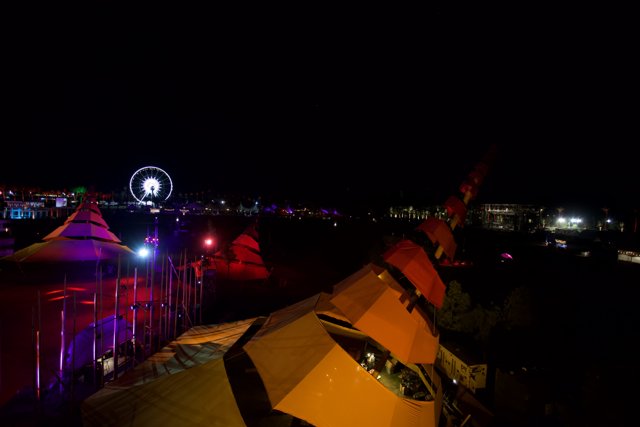 Light Show on Coachella Stage at Night