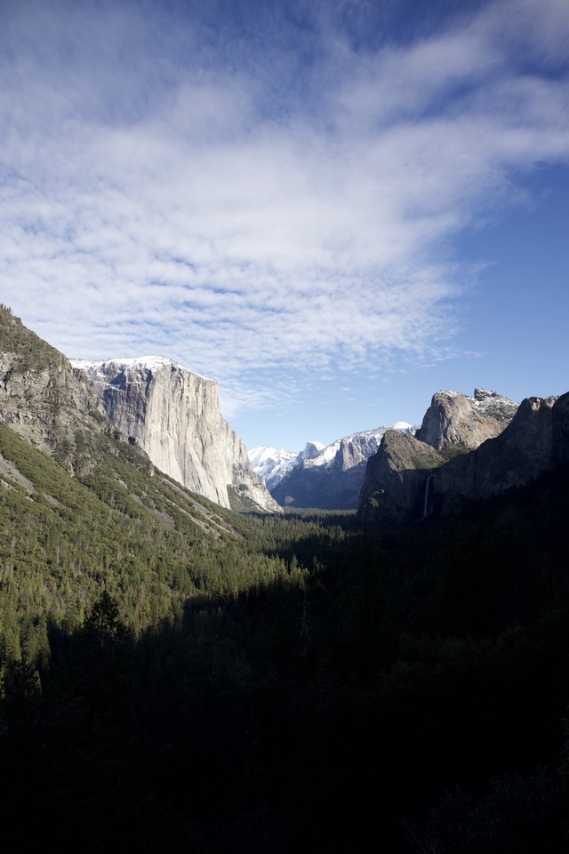 Tunnel View of Yosemite Valley in Winter