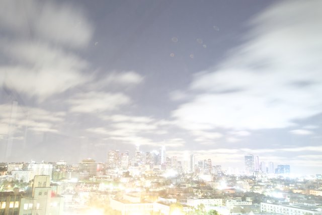 Blurry Night Skyline in the Metropolis