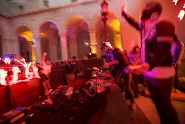 Masked DJ Drops Beats in Urban Club
