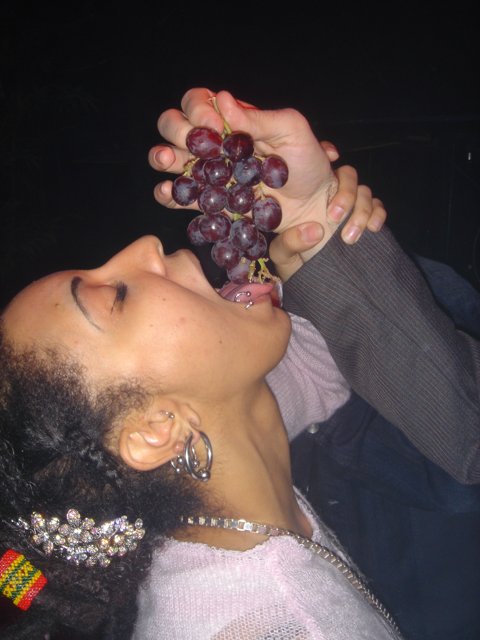 Grape-munching bride