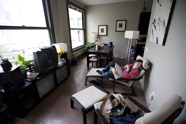 Relaxing Evening in a City High-Rise Apartment