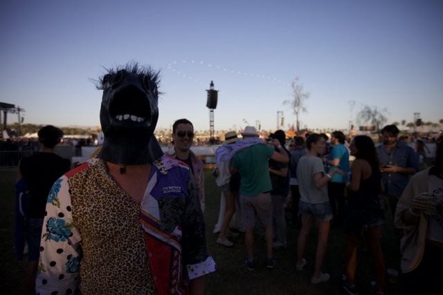 Masked Man in Music Festival Crowd