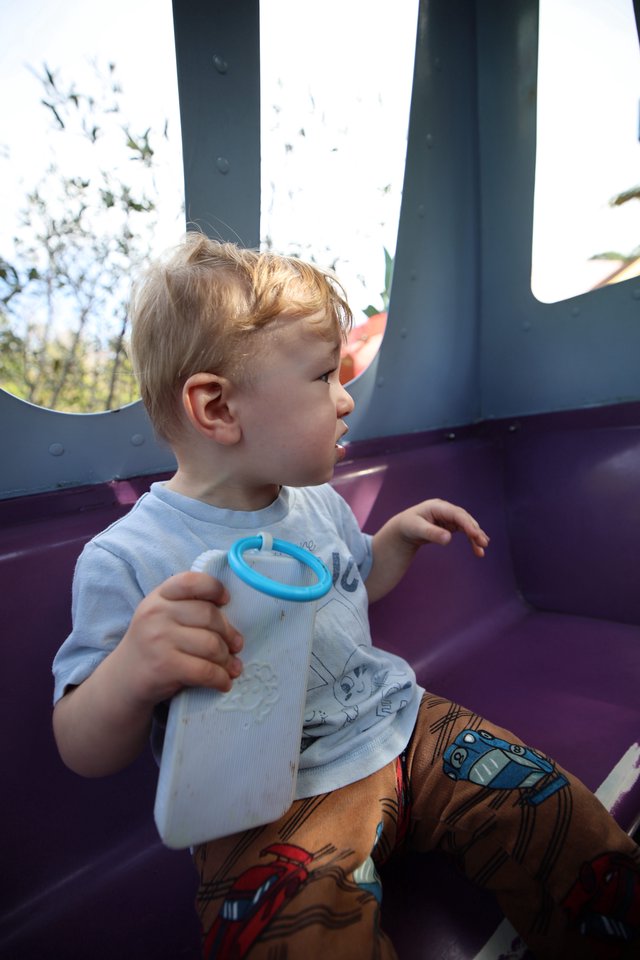 Young Child Playing at Playground in Fantasyland