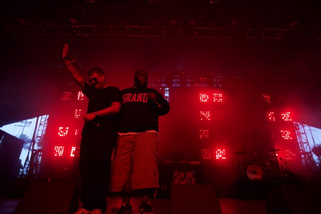 Killer Mike rocks the stage with red lighting