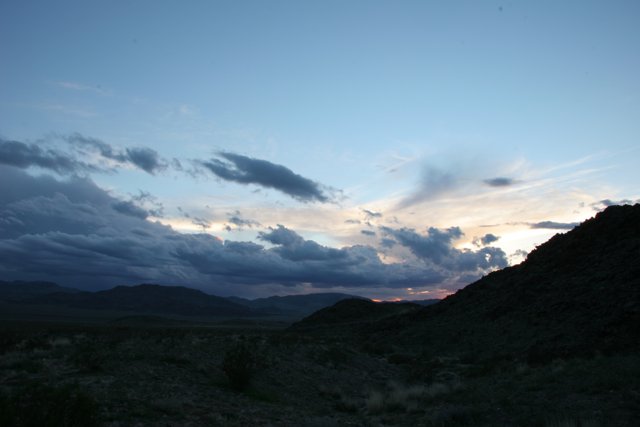 Desert Sunset with Dramatic Clouds