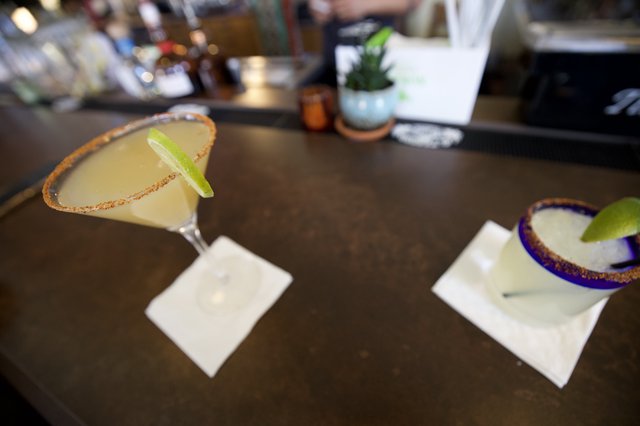 Margaritas with Lime at Santa Fe Bar