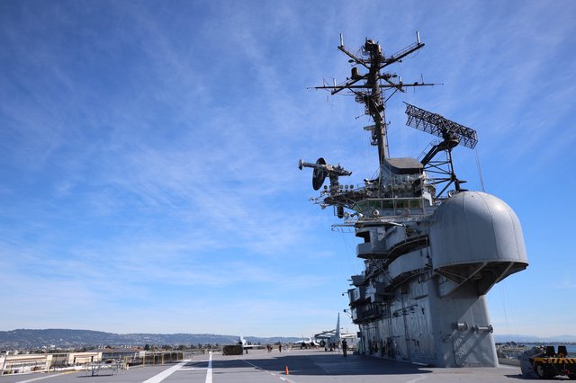 Aircraft Carrier Island Superstructure with Radar Arrays