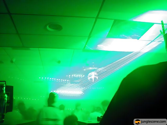 Green Glow in a City Nightclub