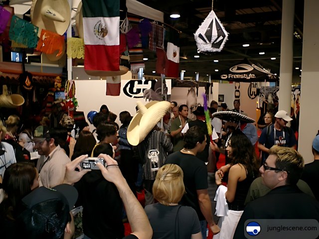 Convention Crowd Waves Flags and Rocks Hats