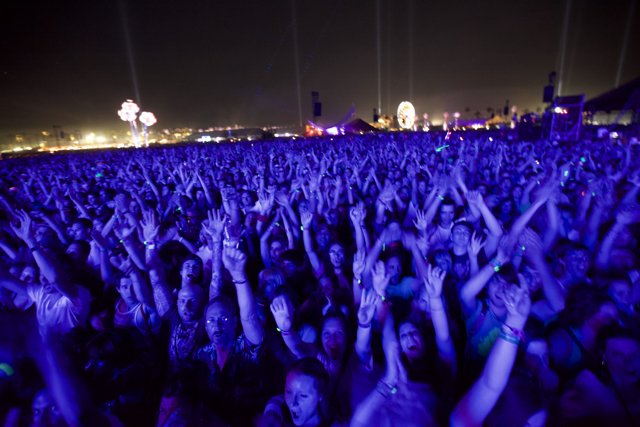 Coachella Crowd Lost in Music Under Starry Sky