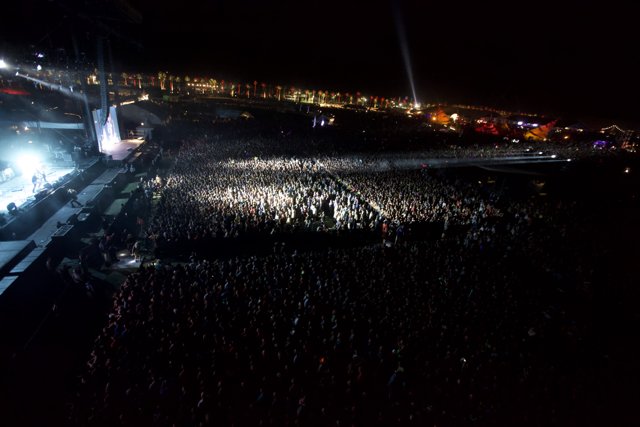 Illuminated Crowd at Coachella Concert