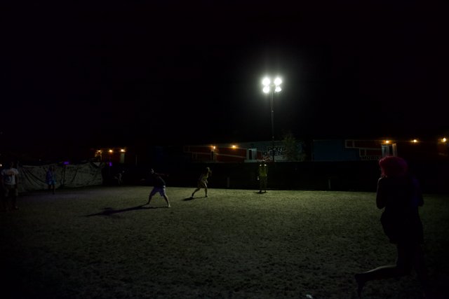 Nighttime Soccer Game Under the Stars