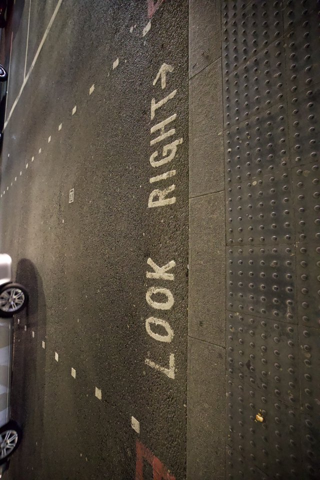 Look Right Pedestrian Warning on London Street
