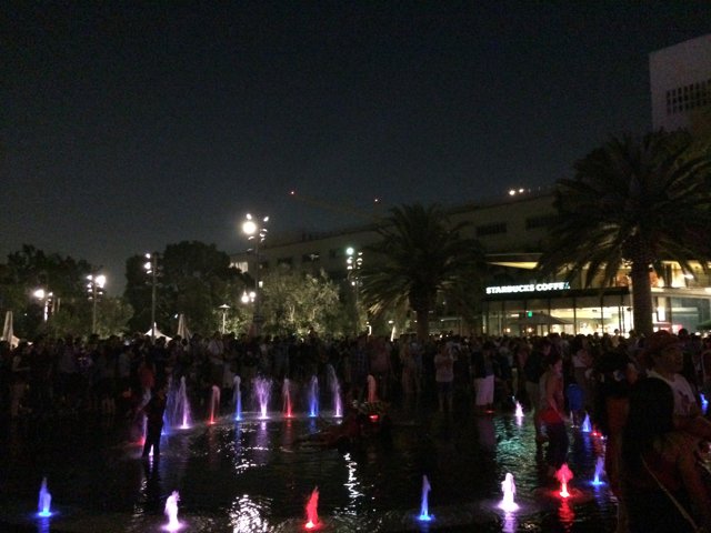 Nighttime Crowd at Civic Center Mall