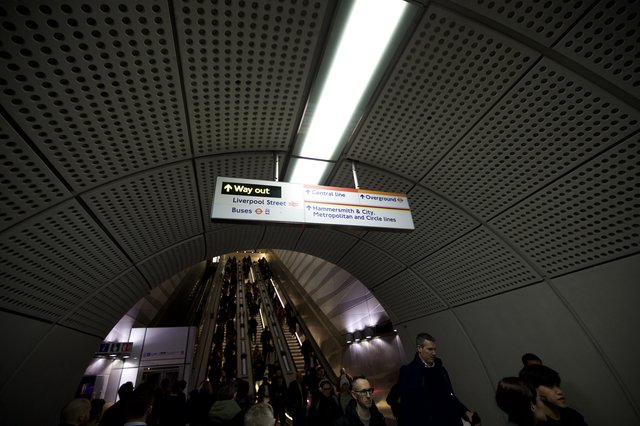 Rush Hour Commuters at London Underground Station