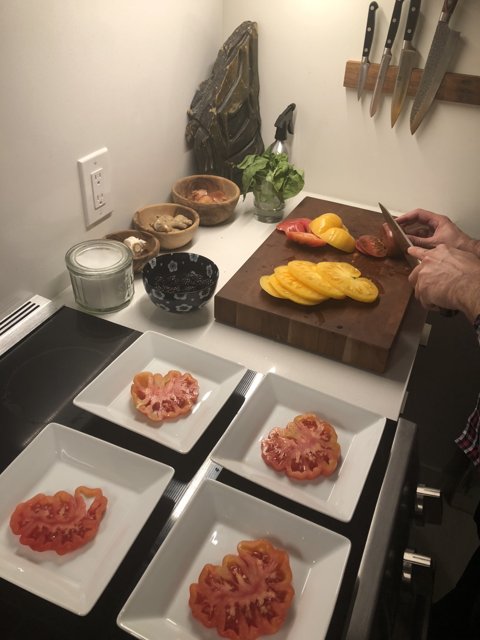 Brunch prep with fresh tomatoes