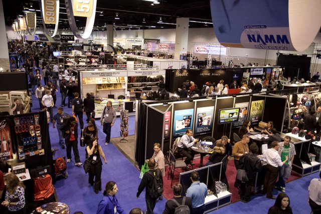 NAMM Convention Hall Filled with Electronic Gadgets and People